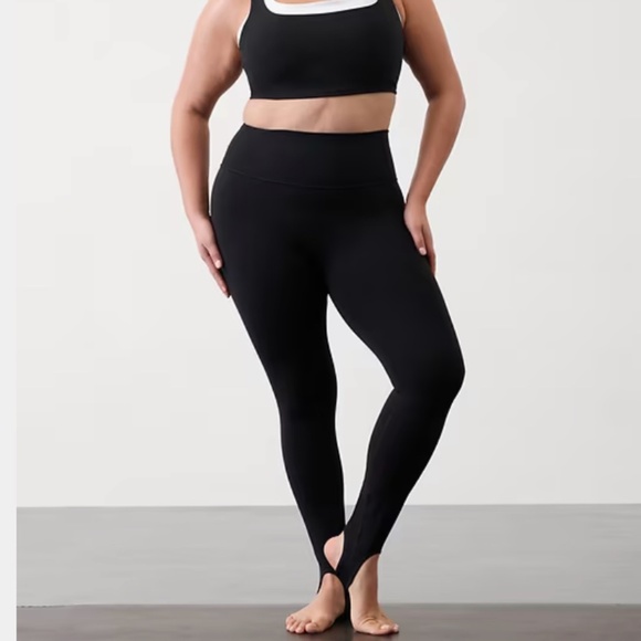 Athleta Transcend High Rise Stirrup Leggings Black Size 2X EUC - Picture 1 of 8